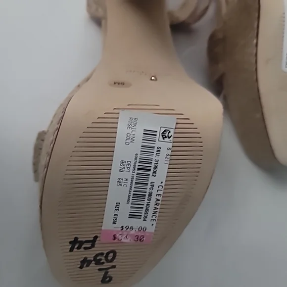 ANTONIO MELANI Beige and Pink Espadrille Platform Sandals - Picture 9 of 9